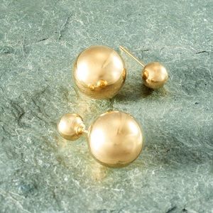 Gold Over Sterling Silver Front-Back Earrings.